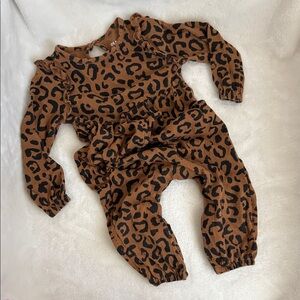 Old Navy Brown and Black Leopard Print Romper